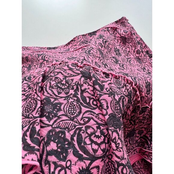 DEREK LAM 10 CROSBY Pink Black Floral Asymmetrical Tulip Mini Skirt, Size 6 - Picture 8 of 11